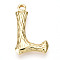 304 Stainless Steel Pendants, Letter Charms, Letter L, 22x13.5x3mm, Hole: 1.6mm