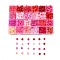 24 Styles DIY Acrylic & PP Plastic Crow Beads, Pony Beads Jewelry Making Finding Kits, Pink, 9x6mm, Hole: 3.8mm, about 1272pcs/set