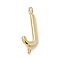 304 Stainless Steel Letter Connector Charms, Real 14K Gold Plated, Letter J, 12.5x4x2mm, Hole: 1.2mm