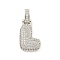 Brass Micro Pave Clear Cubic Zirconia Pendants, Platinum, Letter L, 31x15x5mm, Hole: 3x6mm