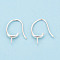 925 Sterling Silver Earring Hooks, Oval, Silver, 19~20.5x2.5mm, Pin: 0.7~1mm