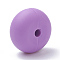 Food Grade Eco-Friendly Silicone Beads, Rondelle, Medium Orchid, 14x8mm, Hole: 3mm
