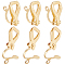 40Pcs 304 Stainless Steel Clip-on Earring Findings, with Loops, Real 24K Gold Plated, 12x6x8.5mm, Hole: 1mm