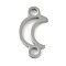 Non-Tarnish 304 Stainless Steel Connector Charms, Hollow Moon Links, Stainless Steel Color, 14.5x7.5x1.1mm, Hole: 2mm