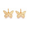 925 Sterling Silver Butterfly Charms, with Jump Ring, Real 24K Gold Plated, 10x15x1.5mm, Hole: 4mm