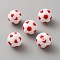 Silicone Beads, Football, Red, 15mm, Hole: 2.5mm