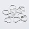 925 Sterling Silver Bead Frames, Heart, Silver, 14x16x2mm, Hole: 0.8mm,  Inner: 11x13mm