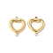 304 Stainless Steel Hollow Connector Charms, Heart Links, Real 14K Gold Plated, 13.5x11x2mm, Hole: 1.2mm