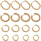 8 Pairs 4 Styles Brass Beaded Huggie Hoop Earrings for Women, Ring & Oval, Real 14K Gold Plated, 13.5~15x13~21.5x2~4mm, Pin: 0.7~1mm, 2 Pairs/style