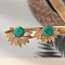 Flower Alloy Enamel Stud Earrings, Golden, Light Sea Green, 45x33mm