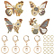 DIY Alloy Enamel Butterfly Pendants Keychain Making Kits, Mixed Color, 55x66.5x2mm, Hole: 2.5mm, 1pc