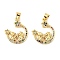 Brass Micro Pave Cubic Zirconia Pendants, Mother Themes, Long-Lasting Plated, Cadmium Free & Lead Free, Rack Plating, Real 18K Gold Plated, Moon, 23x19x3mm, Hole: 3.8x3.3mm