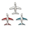 Brass Enamel Pendants, Airplane Charms, Rack Plating, Cadmium Free & Lead Free, Long-Lasting Plated, Platinum, Mixed Color, 17.5x20x3.5mm, Hole: 3.5mm