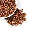 Baking Paint Glass Seed Beads, Round, Faceted, Dark Orange, 4~4.5x3~3.5mm, Hole: 0.9~1.2mm, about 666pcs/50g