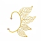 Brass Cuff Earrings, Leaf, Light Gold, 53mm