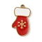 Christmas Theme Ion Plating(IP) 304 Stainless Steel Enamel Charms, Golden, Gloves, 14x8x1.5mm, Hole: 1mm