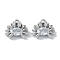 Ocean Collection Theme Jewelry, Brass Micro Pave Cubic Zirconia Pendant, with Glass, Real Platinum Plated, Crab, 11x11.5x3mm, Hole: 1.2mm