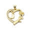 Brass Micro Pave Clear Cubic Zirconia Pendants, with Sythetic Opal, Heart, Real 18K Gold Plated, Moon, 23.5x24.5x3.5mm, Hole: 3.5x4mm