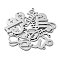 15Pcs Stainless Steel Pendants, Constellations, Letter, Number, Stainless Steel Color, 9~13x17~46x1mm, Hole: 1.2mm