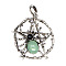 Natural Green Aventurine Pendants, Spider, 37x43mm