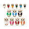 Alloy Enamel Pendants, Owl Shape, Golden, Mixed Color, 30x19x5mm, Hole: 1.8mm, 26pcs/set