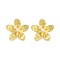 Rack Plating Flower Brass ABS Imitation Pearl Stud Earrings, Lead Free & Cadmium Free, Long-Lasting Plated, Real 18K Gold Plated, 21.5x22.5mm