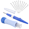 2Pcs 2 Styles Plastic Wool Felting Needle Tool, with 50Pcs Iron Punch Needles, Mixed Color, 152x18x16mm
