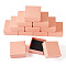 Rhombus Textured Cardboard Gift Storage Boxes, Square, Salmon, 7.5x7.5x3.6cm