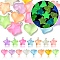 15Pcs 15 Styles Luminous Transparent Resin Pendants, Glow in the Dark Heart & Star Charms, with Stainless Steel Color Plated 304 Stainless Steel Loops, Mixed Color, 19~25x22~23x8~8.5mm, Hole: 1.8~2mm, 1pc/style