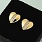 Brass Micro Pave Clear Cubic Zirconia Stud Earrings for Women, Heart, Real 18K Gold Plated, 11.5x11.5mm