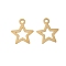 304 Stainless Steel Charms, Star Charm, Golden, 11.5x10x0.3mm, Hole: 1.2mm