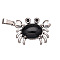 Natural Obsidian Pendants, Crab, 20mm