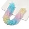 Transparent Painted Glass Beads Strands, Faceted, Rondelle, Colorful, 3.4x2.6mm, Hole: 0.5mm, about 135~140pcs/strand, 32~34cm