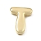 Brass Slide Charms, Letter, Golden, Letter T, 25x20.5x5mm, Hole: 11x2mm