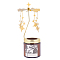 Stainless Steel Rotating Tealight Candle Holder, with Iron Charms, for Candle Lover, Romantic Wedding, Christmas Party, Golden, Star, 7.4x3x0.02cm