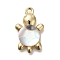 Acrylic Alloy Pendants, Gold, Tortoises, Clear, 22x13.5x6.5~6.8mm, Hole: 1.6mm