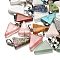 Natural & Synthetic Mixed Gemstone Pendants, with 201 Stainless Steel Finding, Triangle, 24x15x5mm, Hole: 3x7.5mm