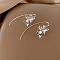 Alloy Dangle Earrings, Flower, Silver, 55x30mm