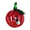 Handmade Lampwork Pendants, Pumpkin with Ladybug, FireBrick, 40~42x29~30x12~14mm, Hole: 6~7x5~6mm