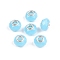 Imitation Jade Glass European Beads, Large Hole Beads, with Brass Cores, Faceted, Rondelle, Sky Blue, 13.5~14x9~9.5mm, Hole: 5mm
