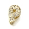 Brass Micro Pave Cubic Zirconia Letter Multi-Strand Links, Lead Free & Cadmium Free, Real 18K Gold Plated, Letter P, 9x6x4.5mm, Hole:  2.5x1.5mm