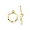 Alloy Toggle Clasps, Cadmium Free & Lead Free, Rack Plating, Bamboo, Golden, Ring: 15x12x2mm, Hole: 1.4mm, Bar: 4.5x22x2mm, hole: 1.4mm