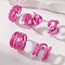 Alloy Open Cuff Rings Sets for Women, Pink, Inner Diameter: Adjustable