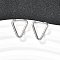201 Stainless Steel Hoop Earrings, with 316 Surgical Stainless Steel Pins, Stainless Steel Color, Triangle, 19.5x17x2.5mm