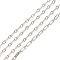 Anti-Tarnish Rhodium Plated 925 Sterling Silver Figaro Chains, Soldered, Platinum, Link: 5x2.5x0.5mm and 3x2.5x0.5mm
