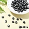 Opaque Acrylic Horizontal Hole Beads, with Enamel, Flat Round, Letter M, 7x4mm, Hole: 1.5mm