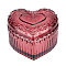 Heart Shaped Glass Jewelry Storage Boxes, Desktop Trinket Organizer Decorative Caese for Rings Earrings Necklaces, Dark Red, 9.4x9.05x5.75cm