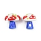 Handmade Lampwork Enamel Beads, Hand Drawn Beads, Mushroom, Blue, 17.5~18.5x15~15.5mm, Hole: 1.2mm