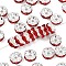 Brass Grade A Rhinestone Spacer Beads, Wavy Edge, Rondelle, Nickel Free, Silver, Siam, about 8mm in diameter, 3.8mm thick, hole: 1.5mm