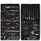 Rectangle Non-woven Fabric Hanging Jewelry Rolls, Jewelry Organizer Holder with Hook, for Earrings, Rings, Bracelets, Necklaces Storage , Black, 84x41.5x0.2cm